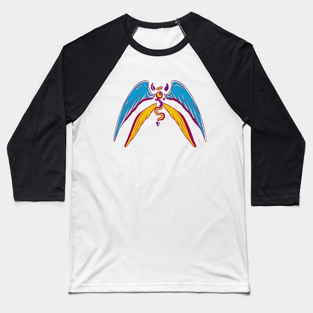 Triad Angel Eye Baseball T-Shirt by kenallouis